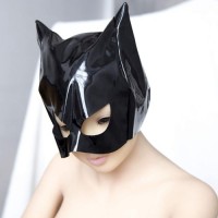 Латексная полушлем-маска кошки Латексная полушлем-маска кошки