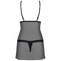 Соблазнительная полупрозрачная сорочка с трусиками-стрингами S/M Соблазнительная полупрозрачная сорочка с трусиками-стрингами S/M