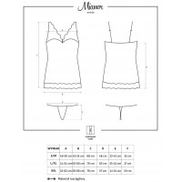 Соблазнительная сорочка и трусики-стринги Miamor L/XL