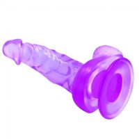 Фаллоимитатор на присоске с мошонкой фиолетовый 17 см Фаллоимитатор на присоске с мошонкой фиолетовый 17 см