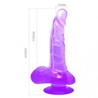 Фаллоимитатор на присоске с мошонкой фиолетовый 17 см Фаллоимитатор на присоске с мошонкой фиолетовый 17 см