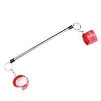 Бондажная распорка со съемными поножами красная