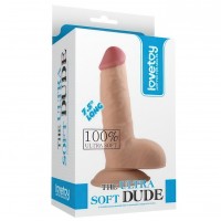 Реалистичный широкий фаллос на присоске The Ultra Soft Dude 18 см