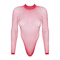 Сексуальное красное боди в крупную сеточку S/L