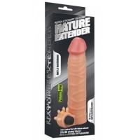 Насадка на пенис с вибрацией Revolutionary Silicone Nature Extender + 4 см