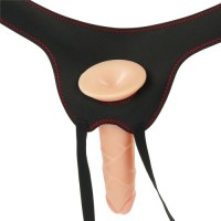 Реалистичный страпон на черных трусиках Easy Strapon Set 19 см