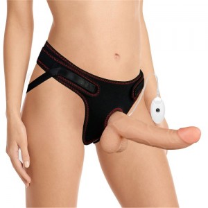 Страпон телесный с вибрацией Vibrating Easy Strapon Set 22 см