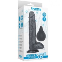 Черный фаллос с имитацией семяизвержения Lovetoy Squirt Extreme 26 см