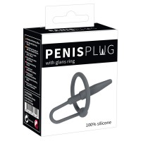 Силиконовый уретральный плаг с кольцом под головку Penis Plug