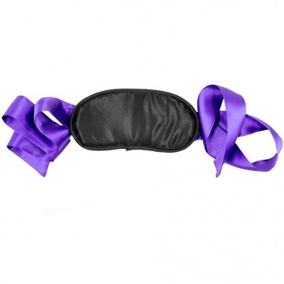 Черная маска на глаза с фиолетовыми лентами Черная маска на глаза с фиолетовыми лентами