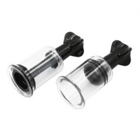 Черная вакуумная помпа для сосков и клитора с винтиком L