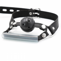 Двойной кляп-шар со сменным пластиковым трензелем