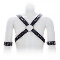 Крестообразная мужская сбруя с браслетами Крестообразная мужская сбруя с браслетами