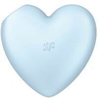 Вакуумно-волновой стимулятор с вибрацией Satisfyer Cutie Heart голубой