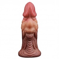 Широкий фаллос с ярко выраженным рельефом и большой головкой Lovetoy Silicone Cock 18 см