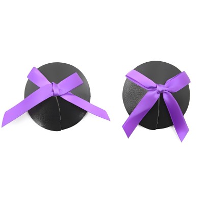 Черные пэстисы с фиолетовыми бантиками Черные пэстисы с фиолетовыми бантиками