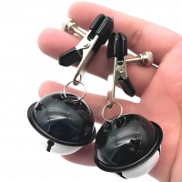 Зажимы для сосков с черно-белыми бубенчиками Зажимы для сосков с черно-белыми бубенчиками