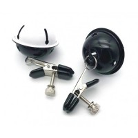 Зажимы для сосков с черно-белыми бубенчиками Зажимы для сосков с черно-белыми бубенчиками