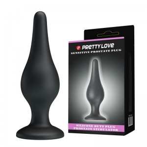 Черная анальная пробка на присоске Pretty Love Sensitive Prostate Plug