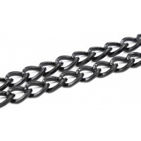 Черный ошейник-цепочка с замком в виде сердца Черный ошейник-цепочка с замком в виде сердца