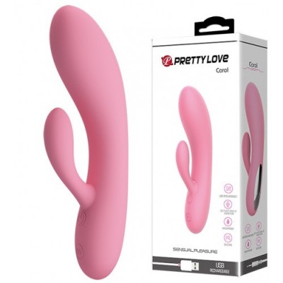 Перезаряжаемый гибкий вибратор-кролик Pretty Love Carol розовый