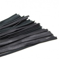 Компактная черно-розовая плеть с тигровым принтом на рукояти 40 см