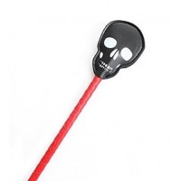 Красно-черный стек с наконечником в виде черепа 70 см