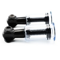 Черная вакуумная помпа для сосков и клитора с винтиком L