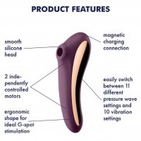 Вакуумно-волновой вибратор Satisfyer Dual Kiss фиолетовый