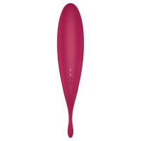 Вакуумный смарт-стимулятор с вибростимулирующим отростком Satisfyer Twirling Pro+ красный