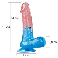 Рельефный фаллоимитатор с мошонкой и цветным градиентом Lovetoy Dazzle Studs 19 см Рельефный фаллоимитатор с мошонкой и цветным градиентом Lovetoy Dazzle Studs 19 см