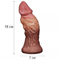 Широкий фаллос с ярко выраженным рельефом и большой головкой Lovetoy Silicone Cock 18 см