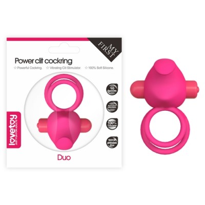 Двойное виброкольцо Power Clit Duo Silicone Cockring розовое