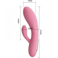 Перезаряжаемый гибкий вибратор-кролик Pretty Love Carol розовый