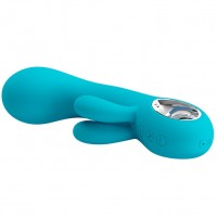 Перезаряжаемый вибратор Pretty Love Chris с клиторальной стимуляцией бирюзовый