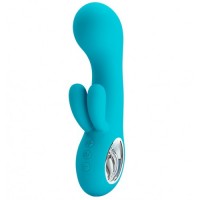 Перезаряжаемый вибратор Pretty Love Chris с клиторальной стимуляцией бирюзовый
