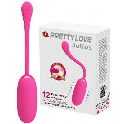 Перезаряжаемое виброяйцо Pretty Love Julius малиновое Перезаряжаемое виброяйцо Pretty Love Julius малиновое