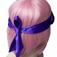 Черная маска на глаза с фиолетовыми лентами Черная маска на глаза с фиолетовыми лентами