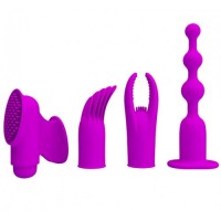 Набор насадок с перезаряжаемым вибростимулятором Joy Collection 4 in 1