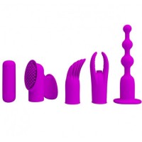 Набор насадок с перезаряжаемым вибростимулятором Joy Collection 4 in 1