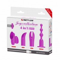 Набор насадок с перезаряжаемым вибростимулятором Joy Collection 4 in 1