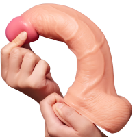 Большой фаллос на присоске с мошонкой Dual Layered Silicone Cock 26 см Большой фаллос на присоске с мошонкой Dual Layered Silicone Cock 26 см