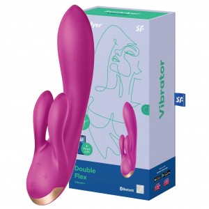 Смарт-вибратор с клиторальным стимулятором Satisfyer Double Flex фиолетовый