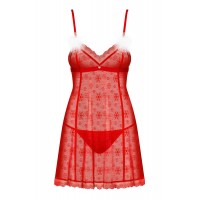 Пикантный красный бэби-долл со стрингами XL/XXL Пикантный красный бэби-долл со стрингами XL/XXL