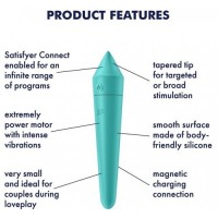 Универсальный смарт-стимулятор Satisfyer Ultra Power Bullet 8 бирюзовый