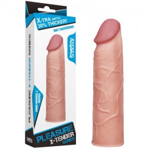Удлиняющая насадка на пенис телесная X-Tender Penis Sleeve + 4 см