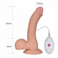 Реалистичный вибратор The Ultra Soft Dude с выносным пультом управления 20 см Реалистичный вибратор The Ultra Soft Dude с выносным пультом управления 20 см