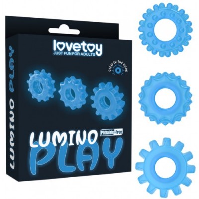 Набор светящихся в темноте эрекционных колец Lumino Play Penis Ring