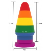 Радужная анальная пробка Prider Anal Plug 15 см