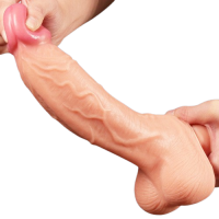 Большой фаллос на присоске с мошонкой Dual Layered Silicone Cock 26 см Большой фаллос на присоске с мошонкой Dual Layered Silicone Cock 26 см